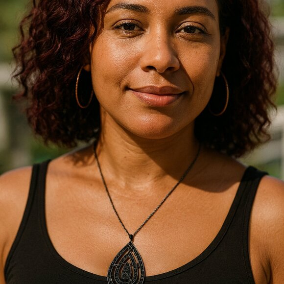 Vintage Signed Monet Teardrop Rhinestone Pendant Necklace Retro Statement Glam - Picture 2 of 11